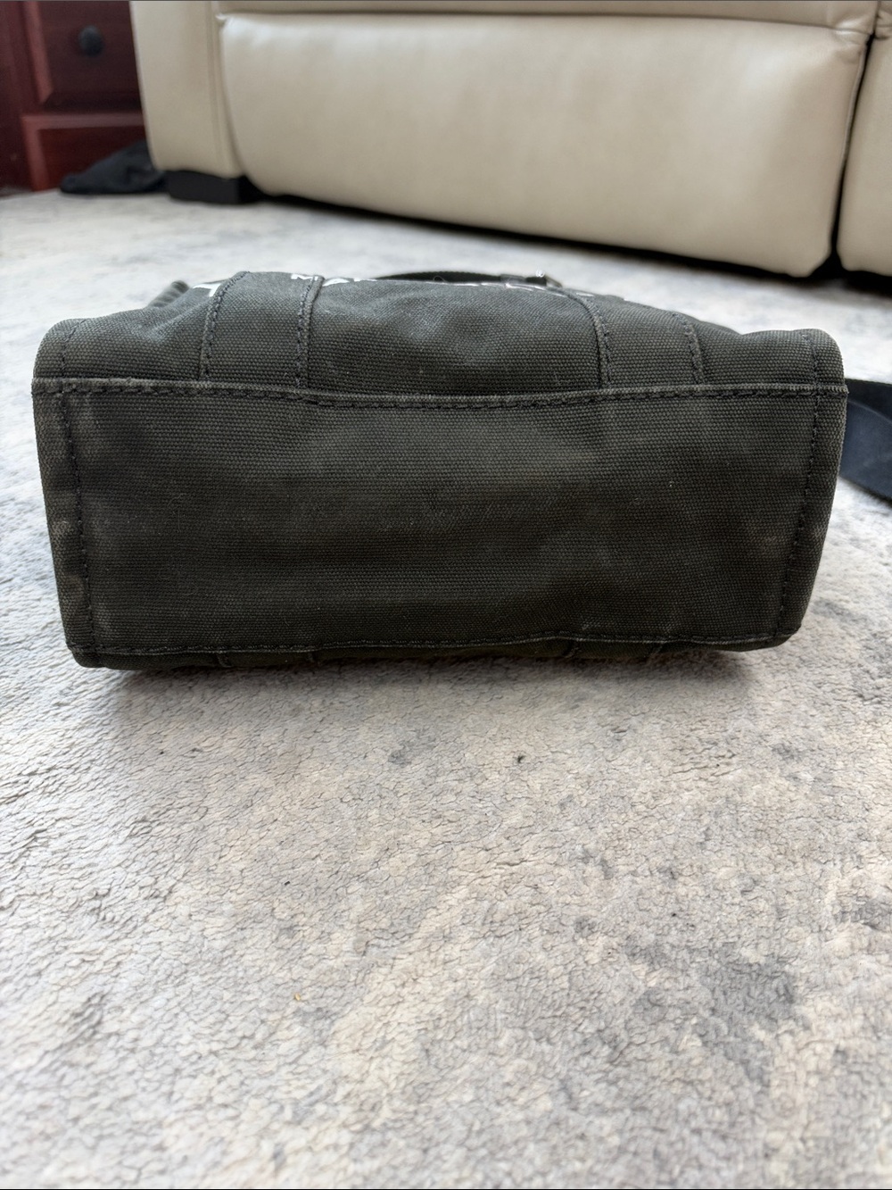 Marc Jacobs The Tote Bag Small Canvas Taupe Gray Green - Picture 7 of 12